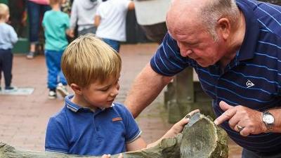 Child and adult at Cromer museum